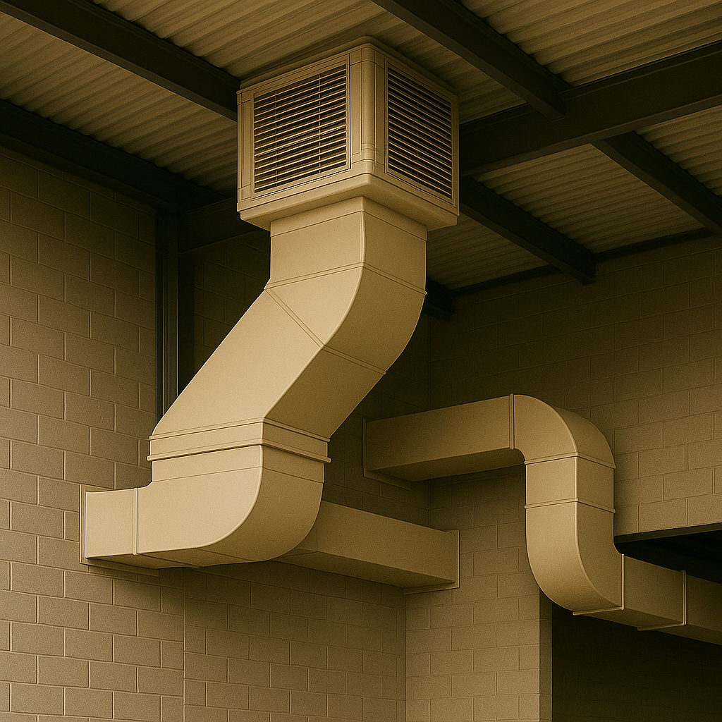 Ducted evaporative cooler distribution