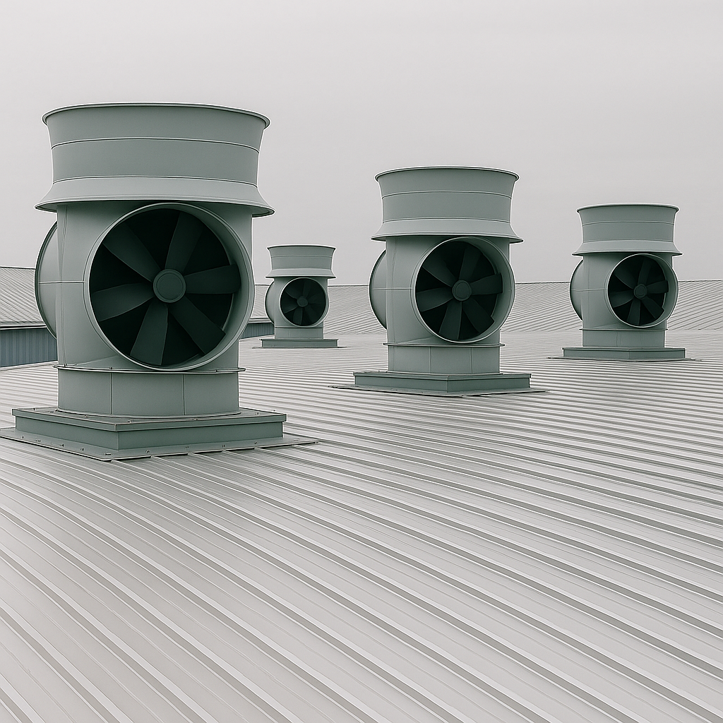 Industrial exhaust fan installation
